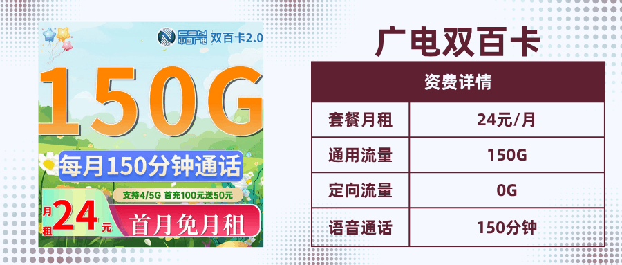 套餐直选，广电双百卡